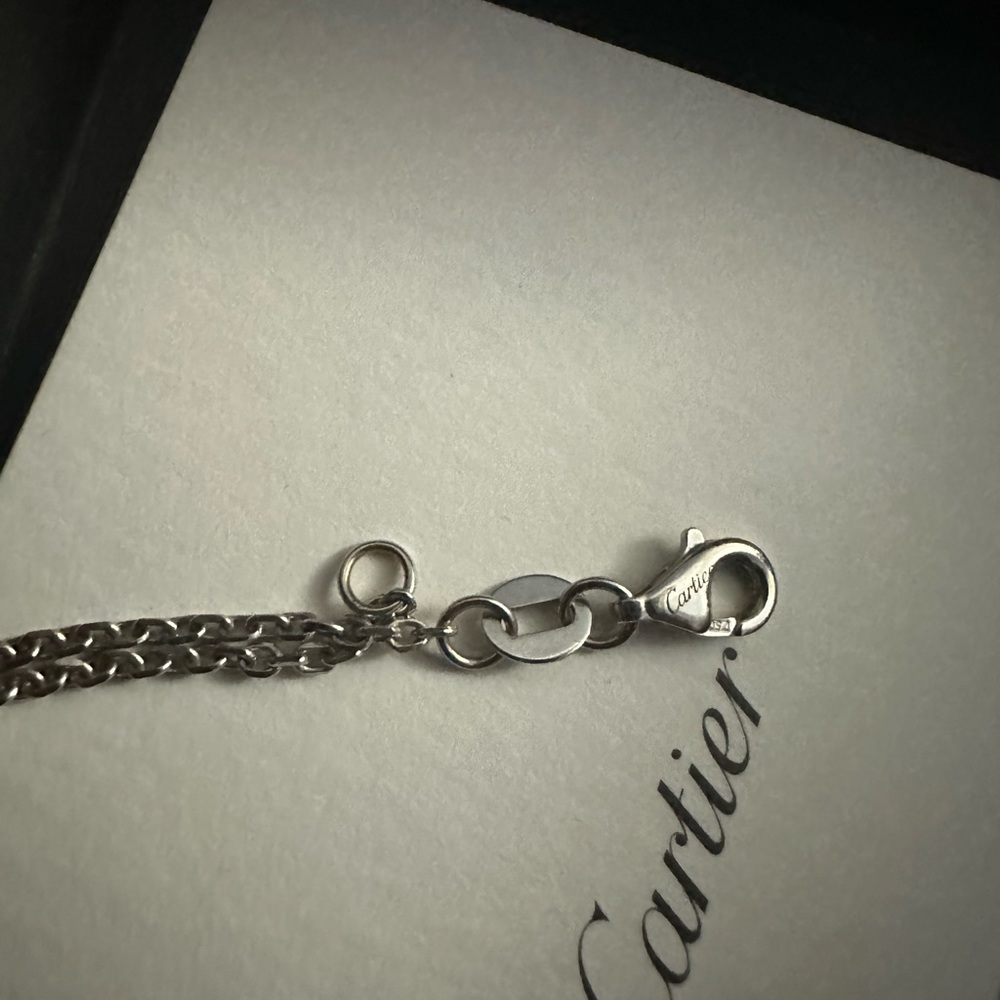 Cartier Love Necklace Diamond 18K White Gold 0.22ct Full Set - Picture 7 of 9